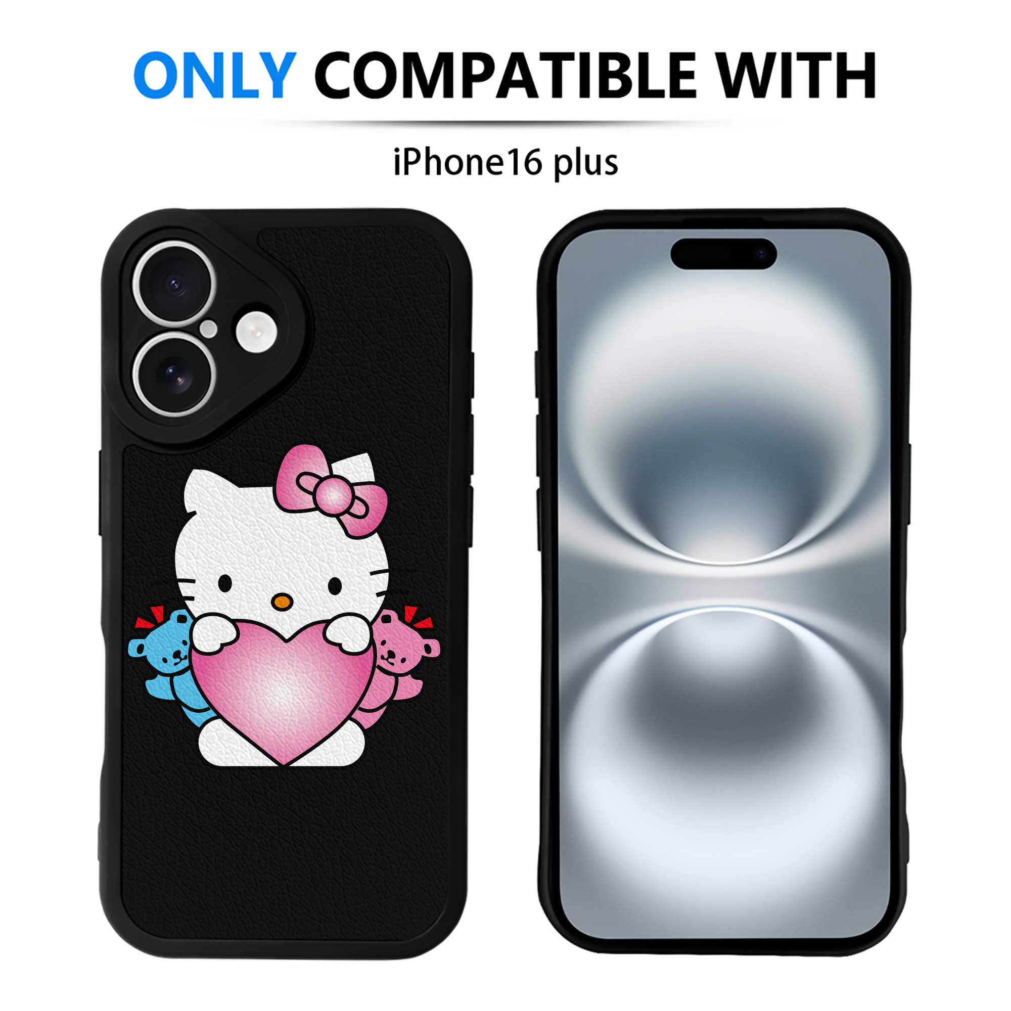 （画像用） Hello Kitty ハローキティ 【iPhone 16シリーズ対応】シリコンスマホケース（レザー調） 材質：シリコン